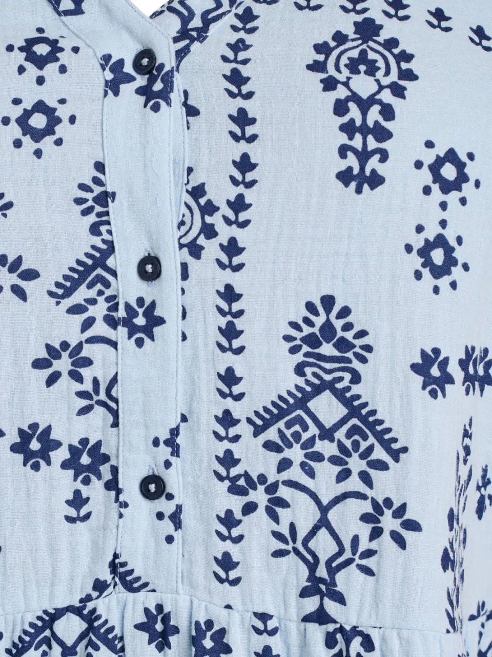 Zizzi korte zomerjurk met all over print lichtblauw, foto 6
