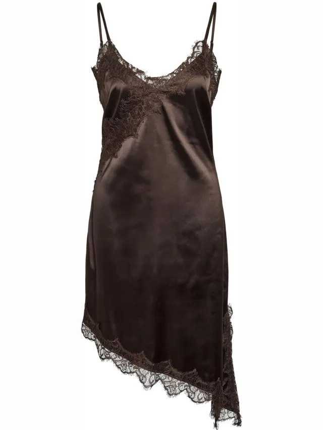 Noisy May Slipdress Satijnen Chocolate Brown