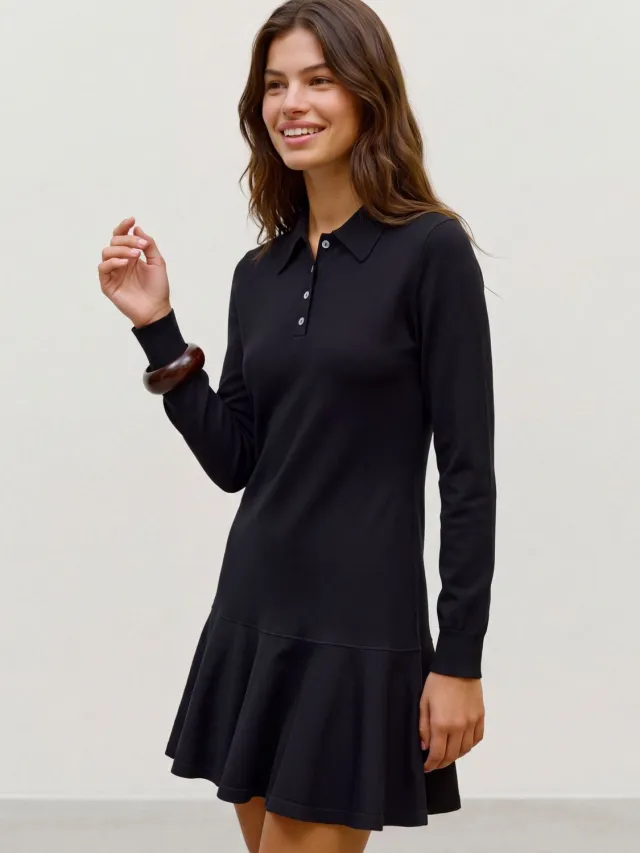 Vero Moda Polo shirt jurk VMMIKAELA Korte jurk Black 1