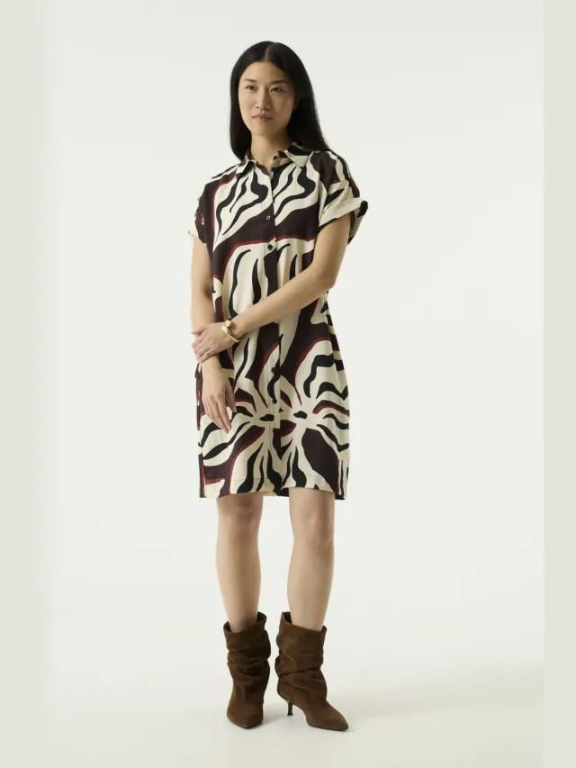 Garcia Jurk met print Bruin