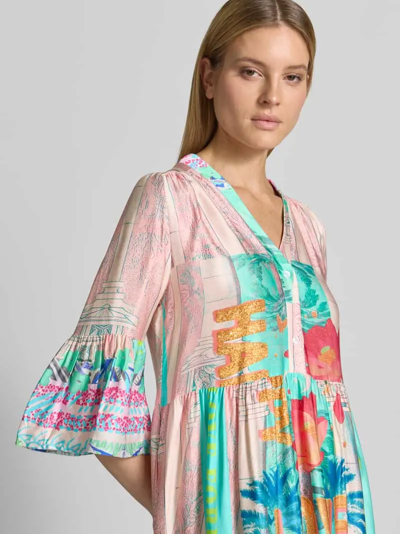 miss goodlife relaxed fit mini-jurk van pure viscose model 'Love' roze, foto 5