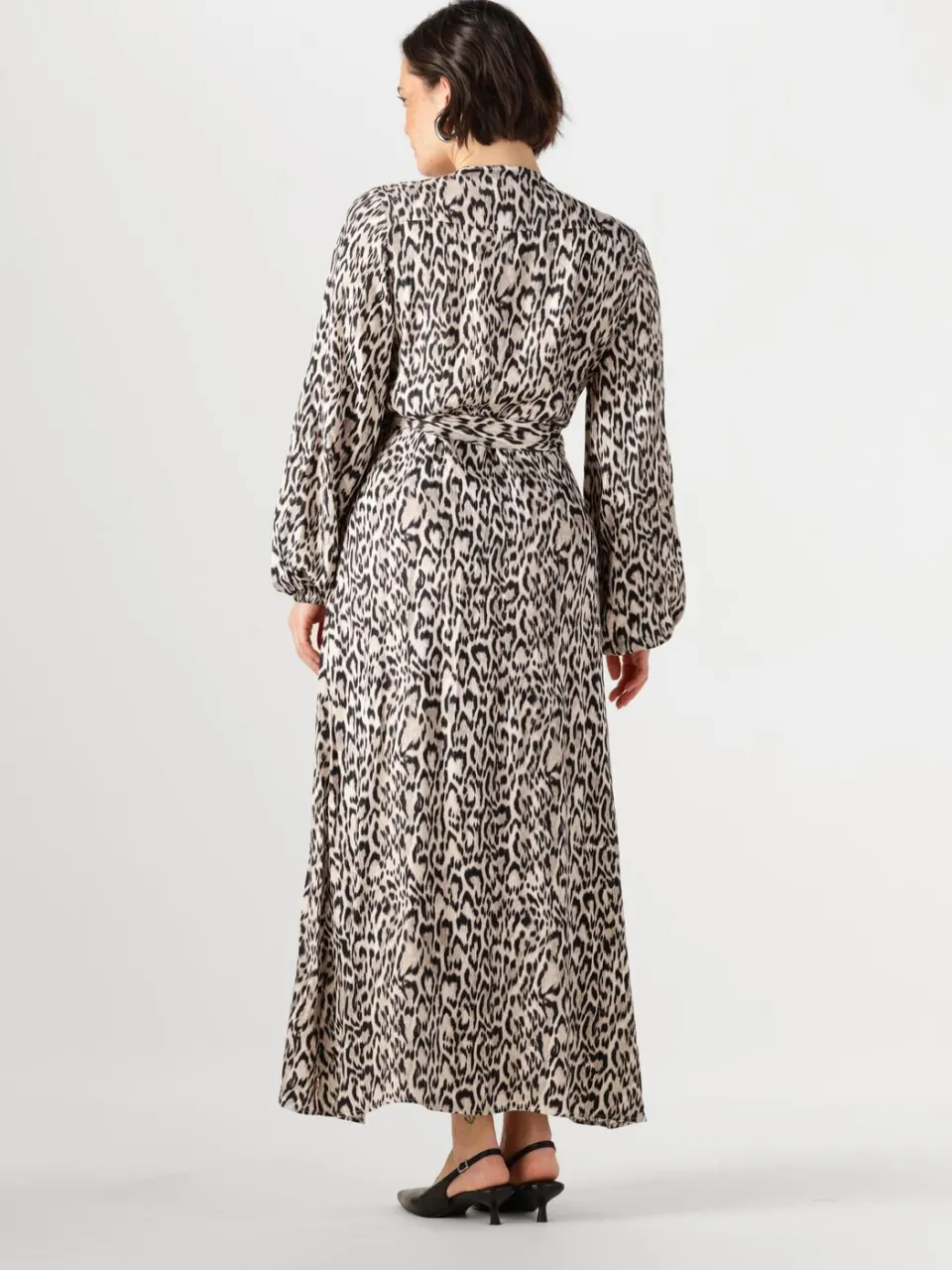 JANSEN Amsterdam Dames Jurken Rebecca Jurk Wa 564 Wrap Long Sleeve - Bruin, foto 3