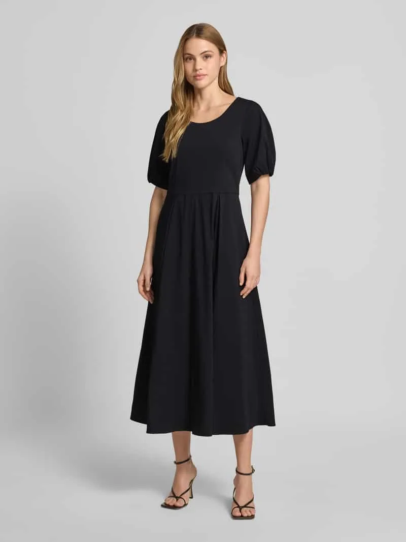 MORE & MORE Midi-jurk met ruches Zwart