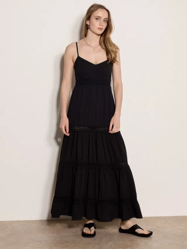 Apricot Maxi-jurk met gehaakte details Zwart