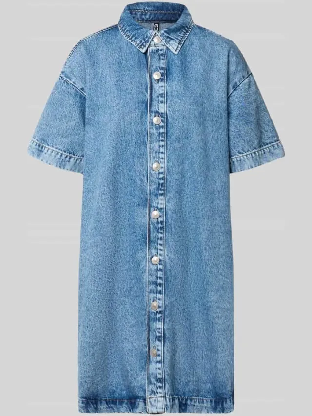 Pieces Loose fit denimjurk van katoenmix model 'SKY', foto 2