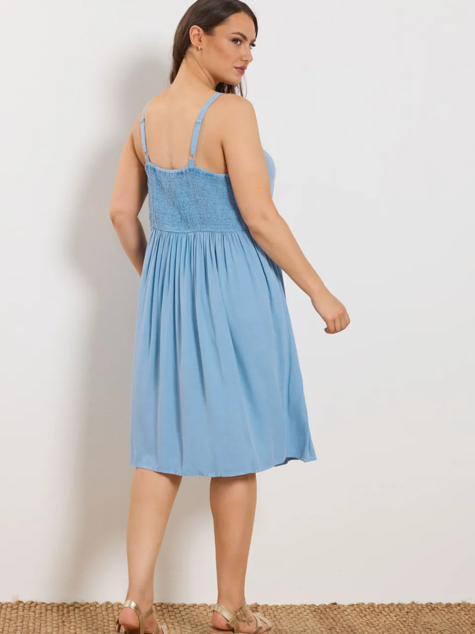 Yours Blauwe Midijurk Met Bandjes-52, foto 3