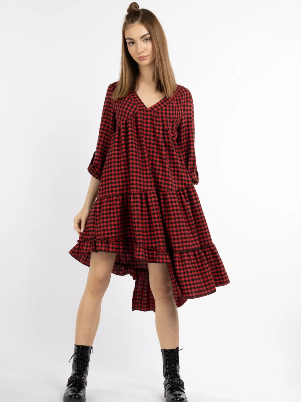 Mymo midi-jurk Dames zwart/rood