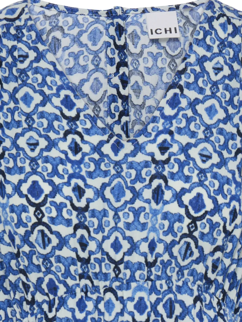 Ichi gebloemde midi jurk blauw, foto 4