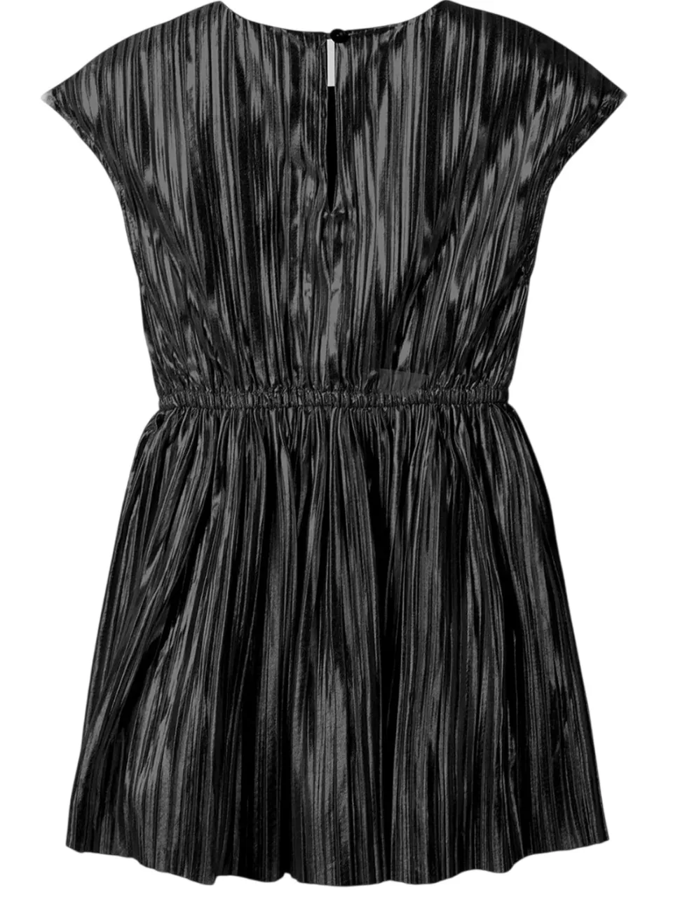 Minoti Metallic geplooide jurk voor meisjes (Zwart), foto 2