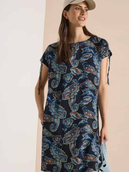 cecil Knie-lange jurk met kapmouwtjes Blauw