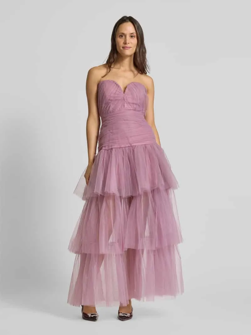 Lace & Beads Avondjurk met V-hals Rosé