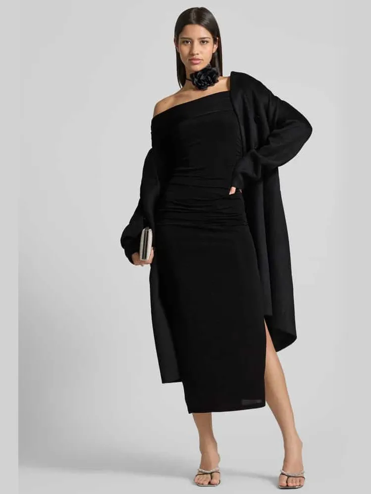 Jake*s Cocktail midi-jurk in off-shoulder-design zwart, foto 4