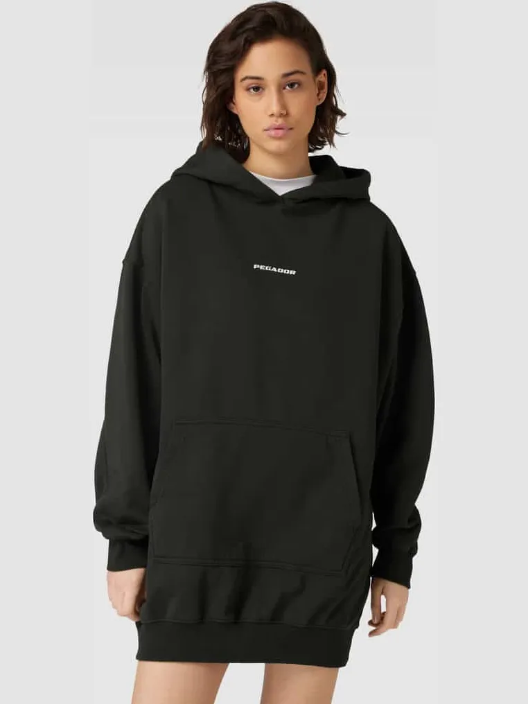 PEGADOR Oversized sweatjurk met logoprint, model 'MALM' Olijfgroen