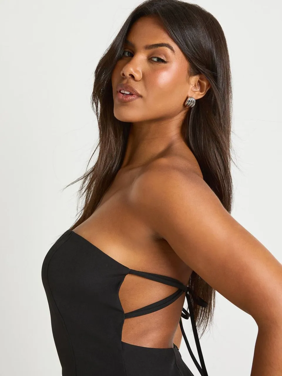 boohoo Dames Bandeau A-lijn Mini Jurk zwart, foto 4