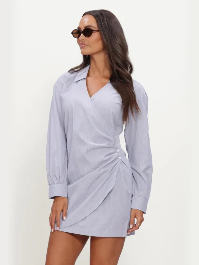 Modström Dames Jurken Brodiemd Dress - Lichtblauw