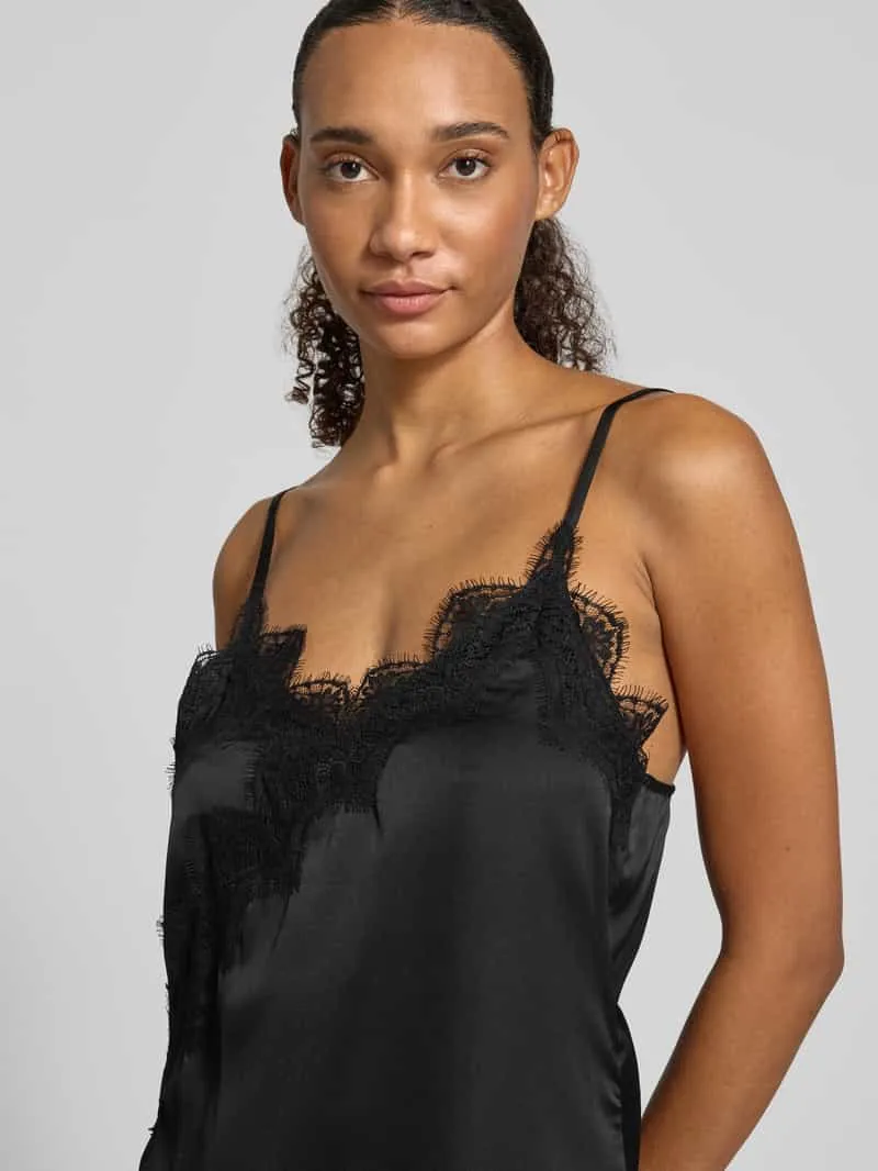 Pieces A-lijn vrijetijdsjurk met kant model 'ELVA' zwart, foto 4