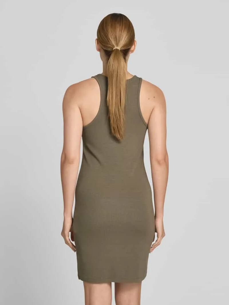 Anine Bing Slim fit jurk van viscosemix kaki, foto 3
