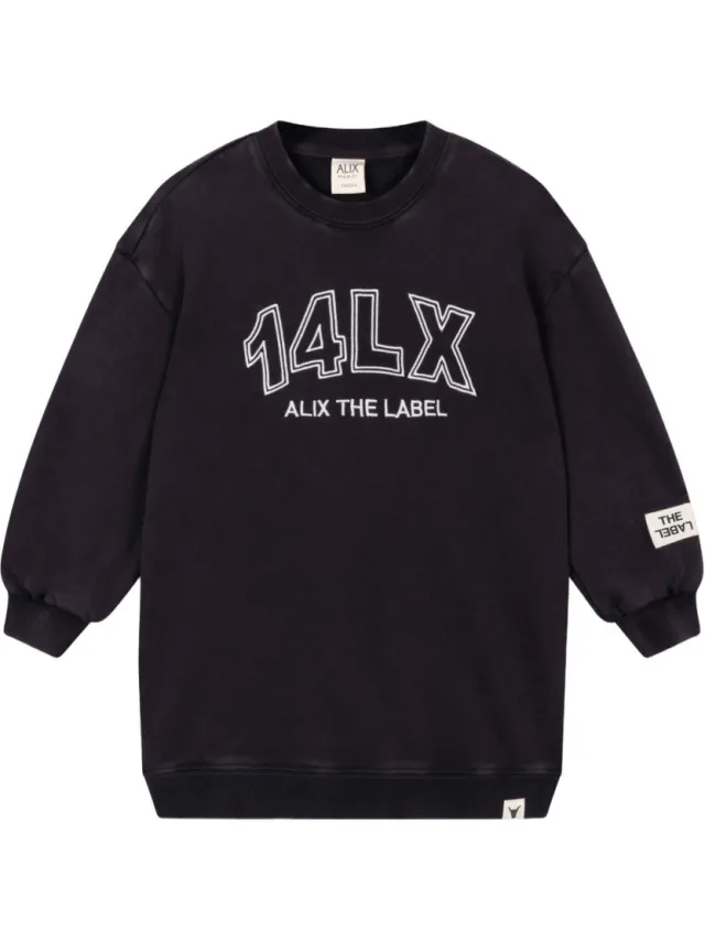 Alix The Label mini midi sweatjurk antraciet