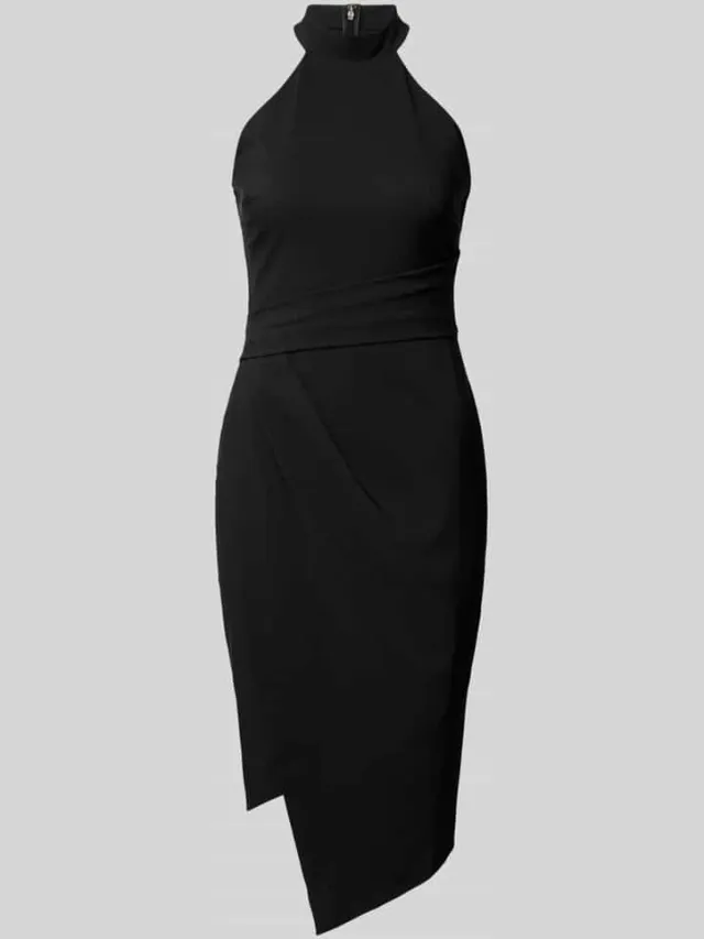 Lipsy Knielange cocktailjurk met halter zwart, foto 2