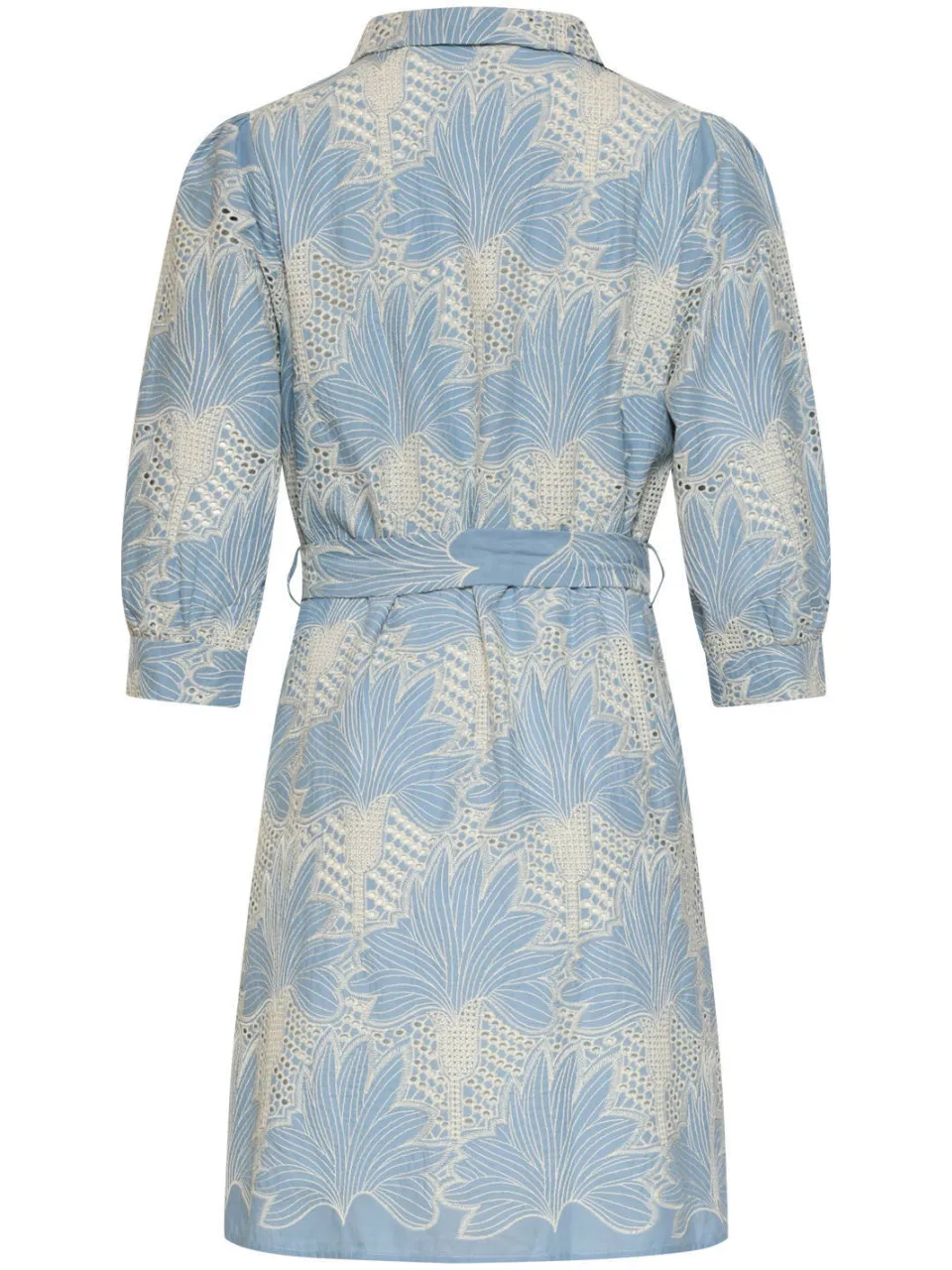 Smashed Lemon gebloemde blousejurk met ceintuur - lichtblauw, foto 4