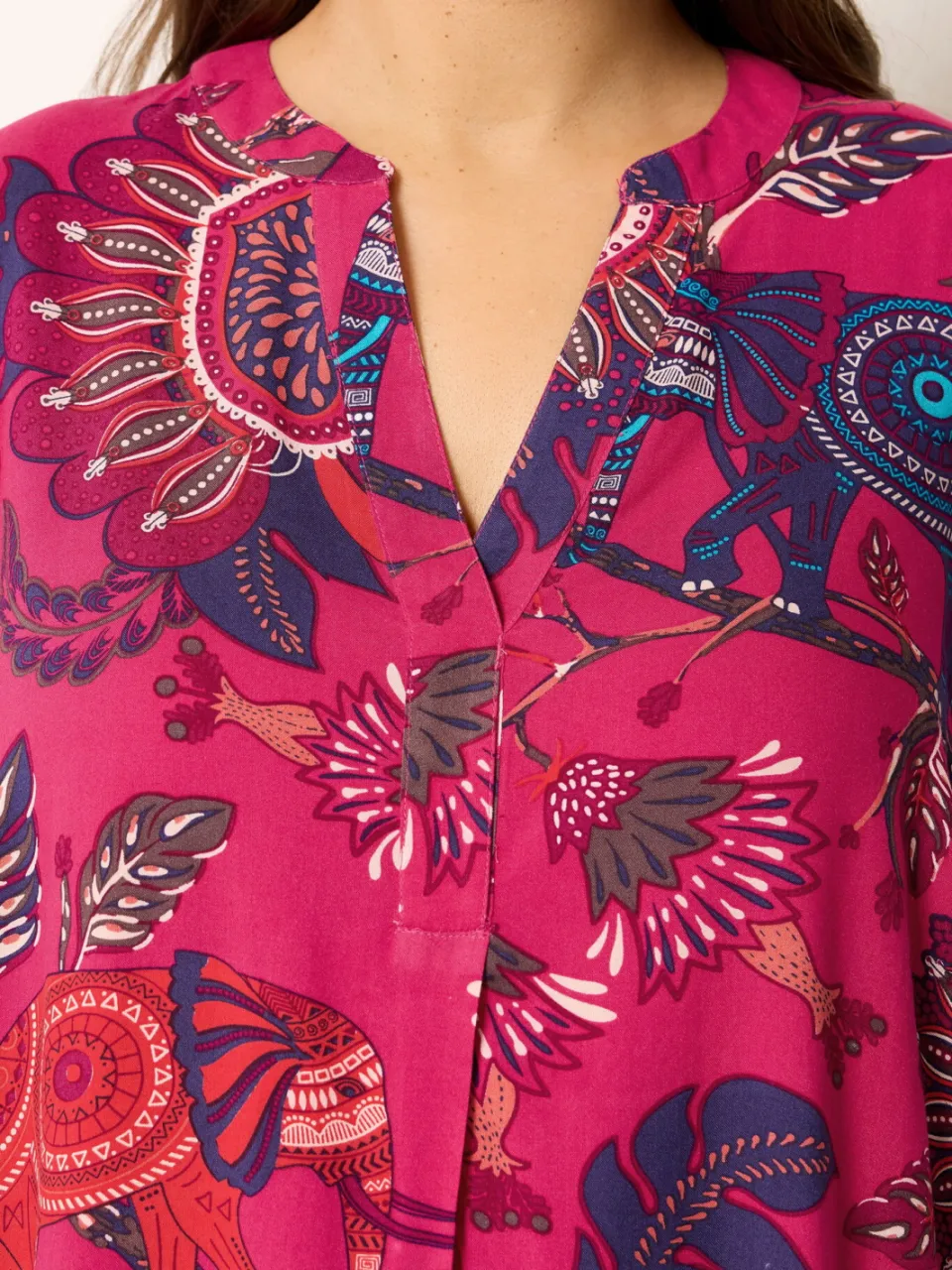 Yours Roze Paisley Jurk Met Plooien Aan De Voorkant, foto 5