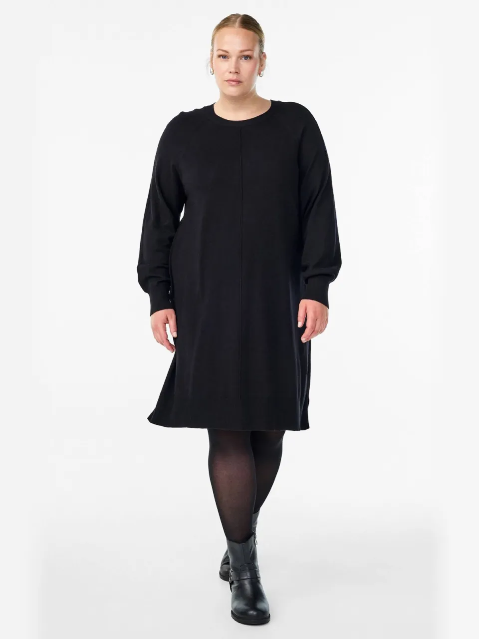 Zizzi Plus Size gebreide jurk - zwart, foto 4