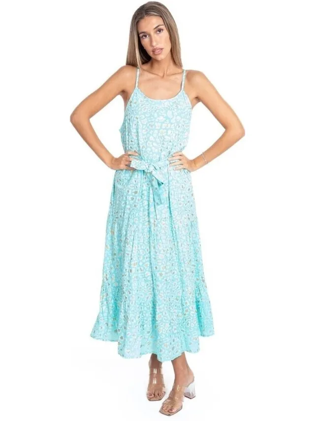Isla Bonita By Sigris Lange Jurk Isla Bonita By Sigris Lange Midi-Jurk Blauw