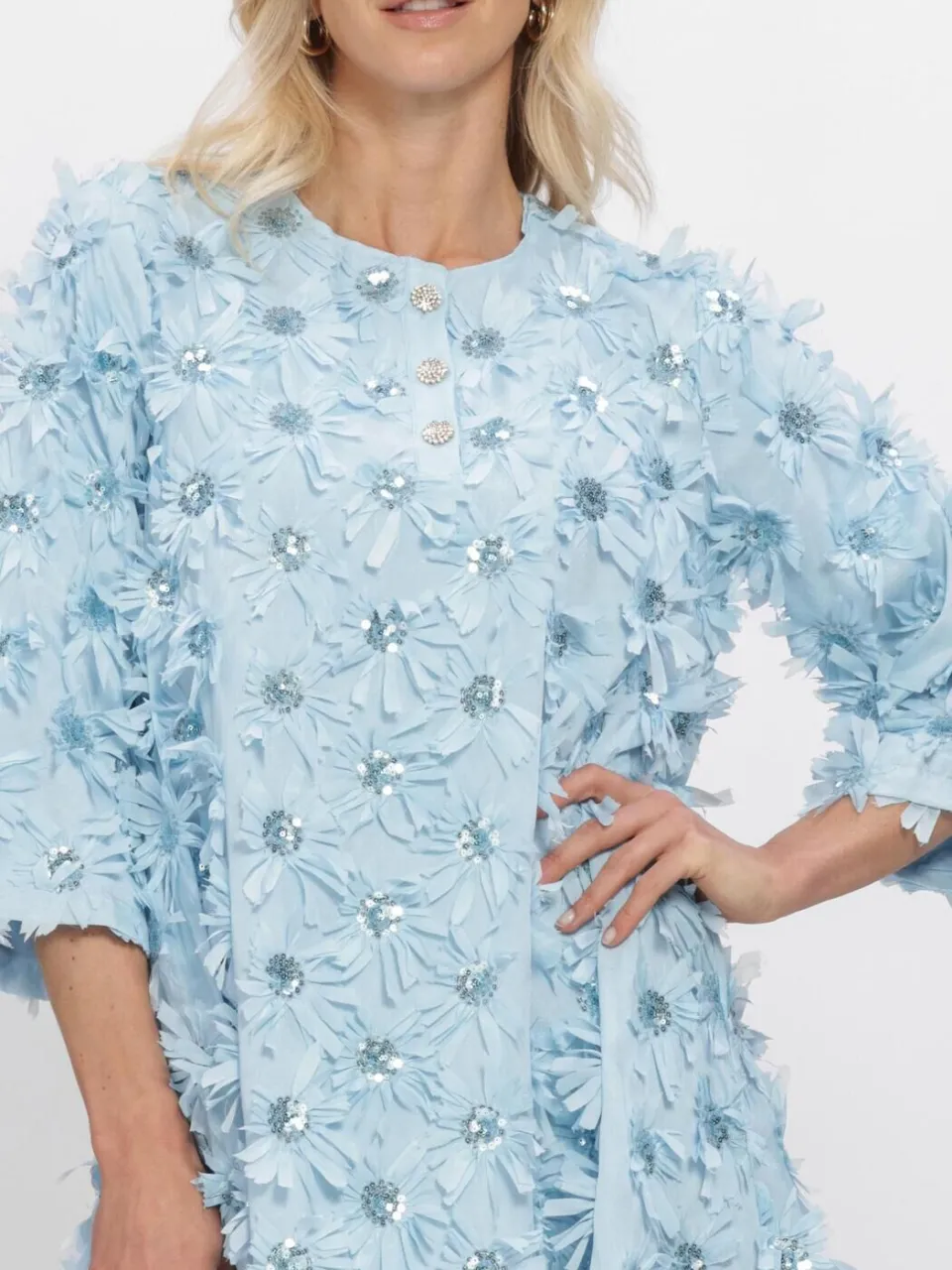 Y.A.S. YAS Dames Jurken Yasabelone 3/4 Dress - Lichtblauw, foto 4