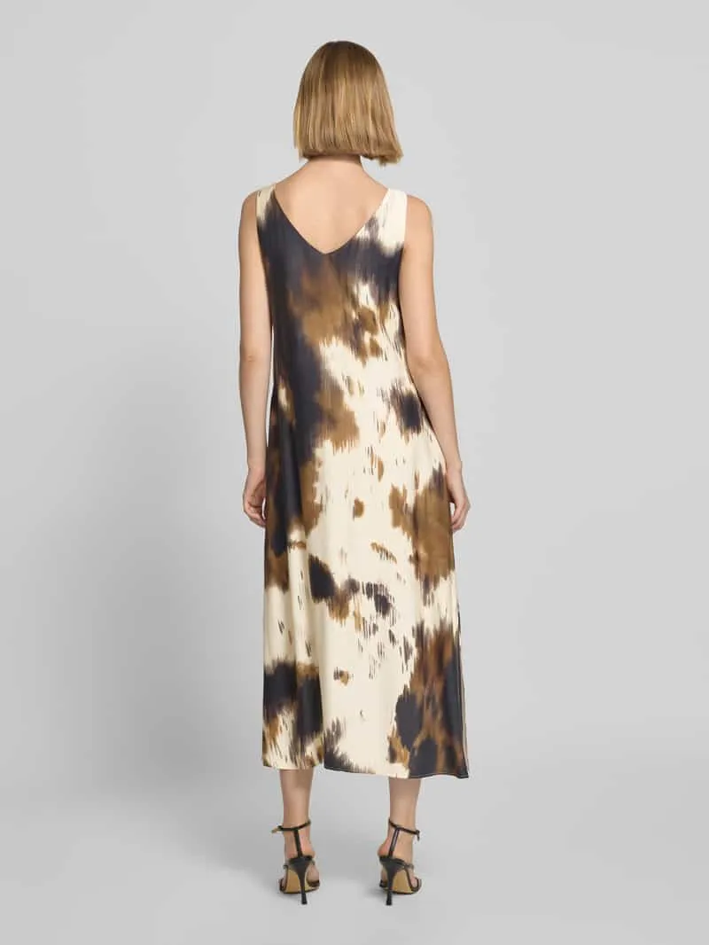 Smith and Soul midi-jurk van viscose in all-over look lichtbruin, foto 3