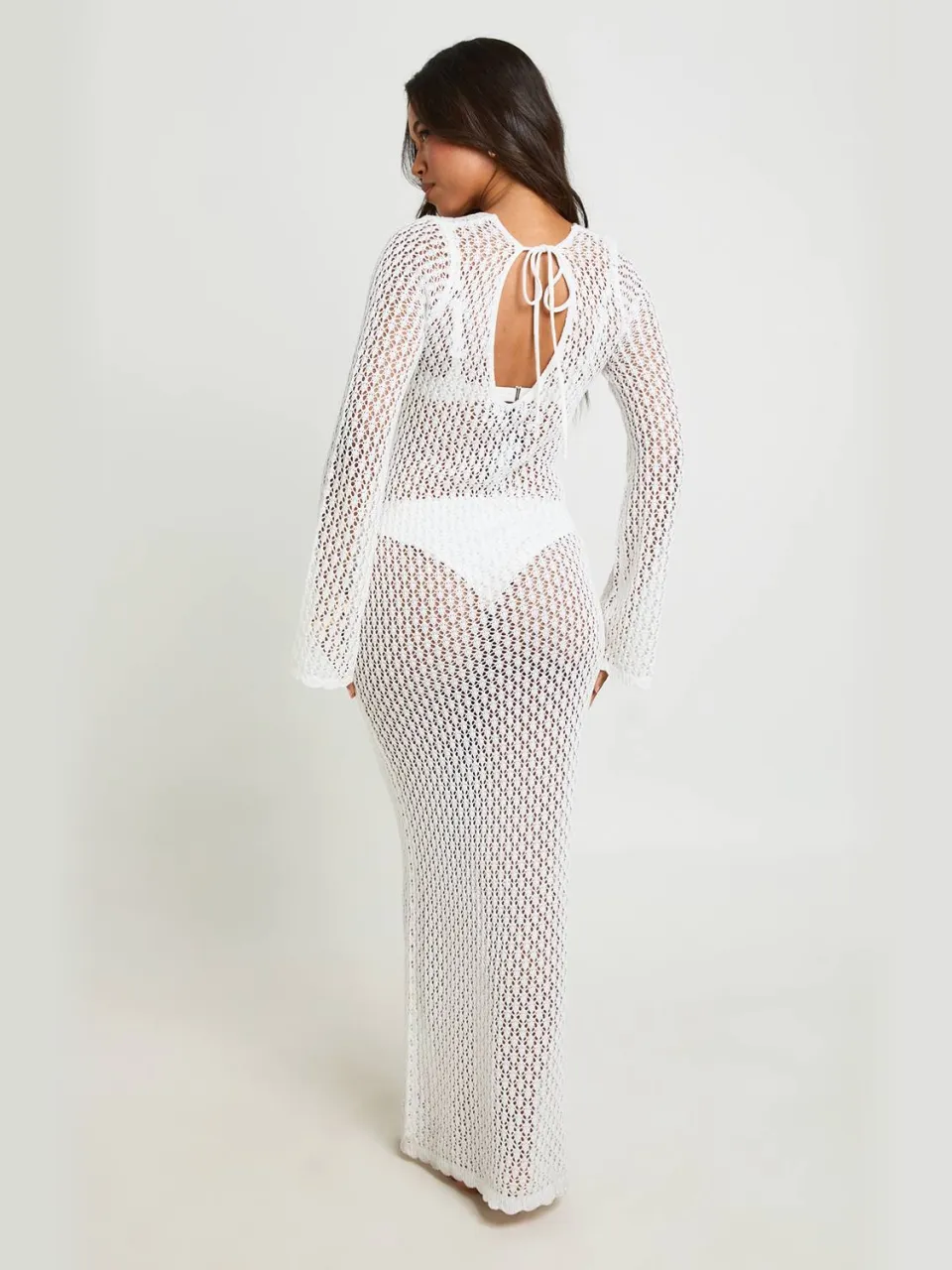 boohoo Dames Strand Gehaakte Corsage Detail Maxi Jurk ecru, foto 2