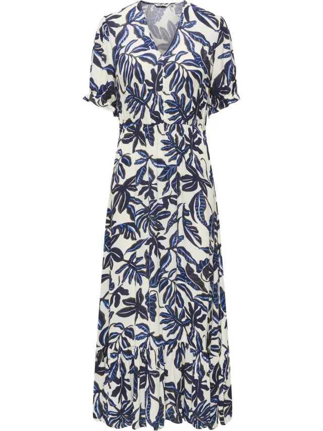 Only ONLCHIANTI S/S LONG DRESS WVN NOOS - Dames - Maxi jurken Egret