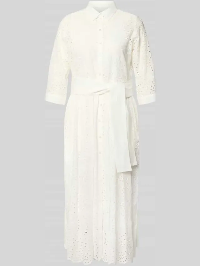 Milano Italy Overhemdjurk van broderie met knoopsluiting wit, foto 2