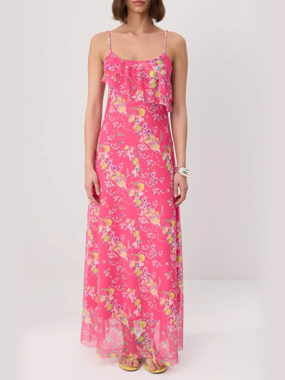 Trendyol TRENDYOLMİLLA Dames Roze Bloemen Maxi Mouwloos A-lijn Jurken, foto 2