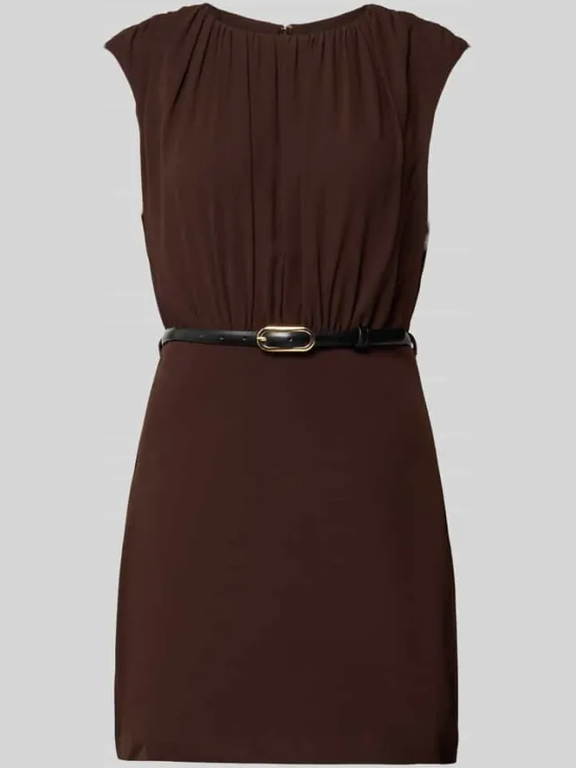 Forever New Cocktailjurk met riem en draperieën model 'Quinn' Donkerbruin