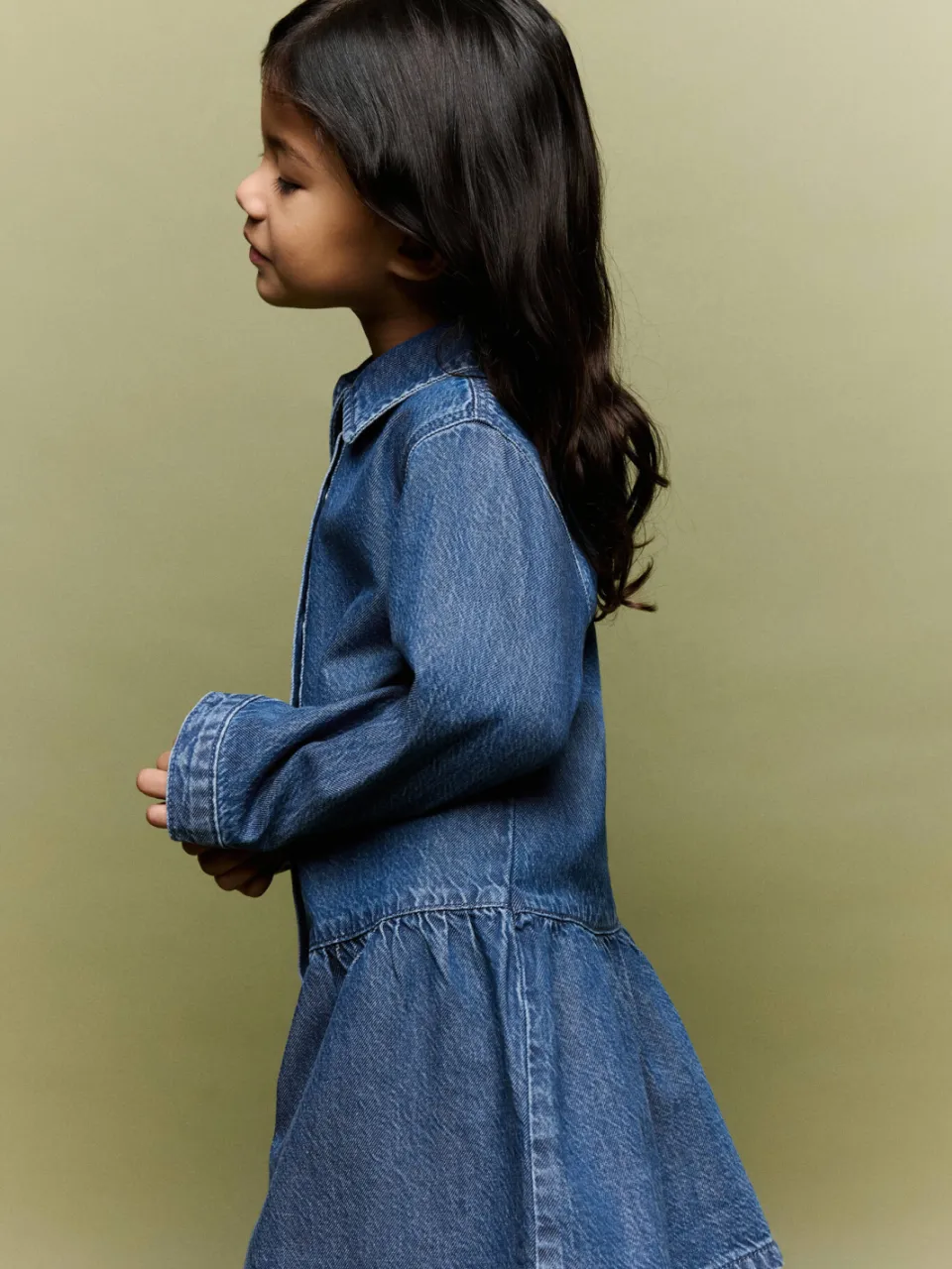 Mango Kids korte A-lijn spijkerjurk - changeant blauw, foto 4