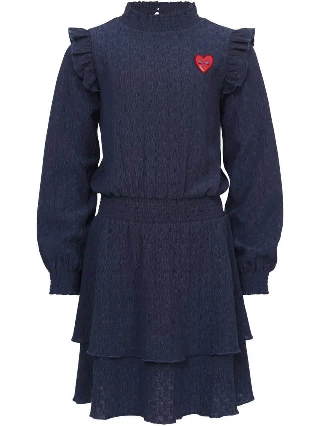 LOOXS REVOLUTION LOOXS Little Meisjes jurk - Maat 92 in de kleur Blauw van 98% polyester 2% spandex - 2532-7842-167