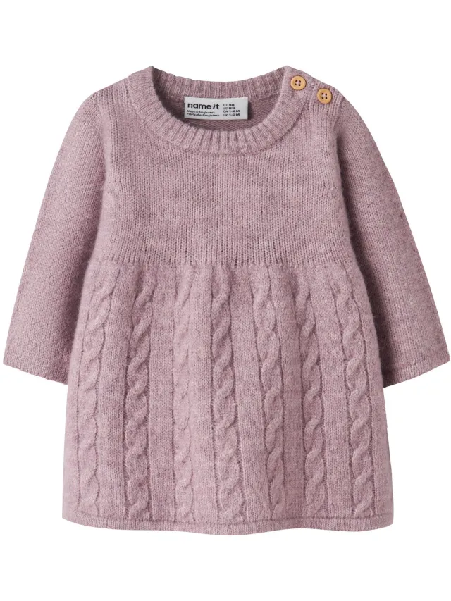 NAME IT Gebreide jurk Lange mouwen Mauve Shadows1