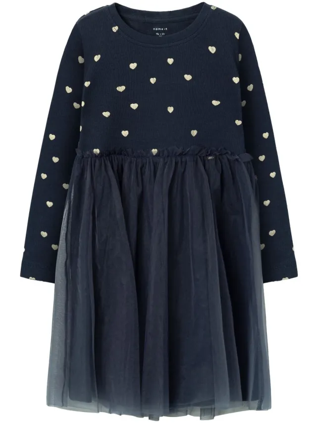 NAME IT NMFNADJA LS DRESS NOOS - Meisjes - Jurken Dark Sapphire