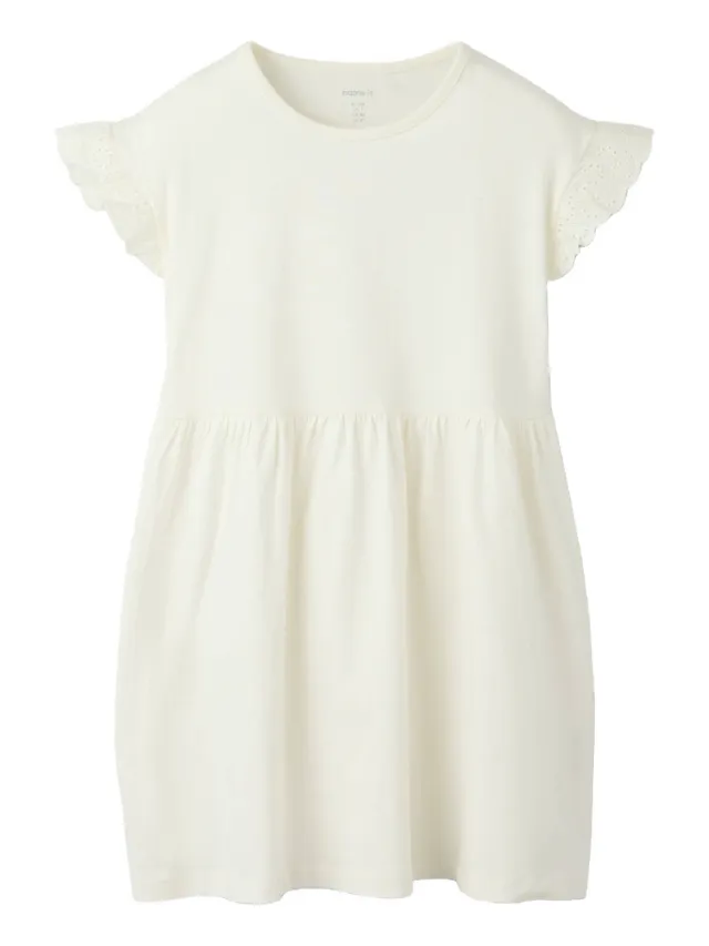 NAME IT midi jurk broderie ecru