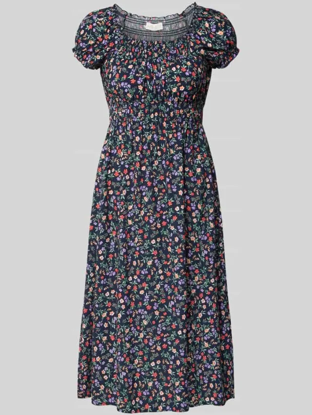 Apricot midi-jurk in all-over look marineblauw, foto 2