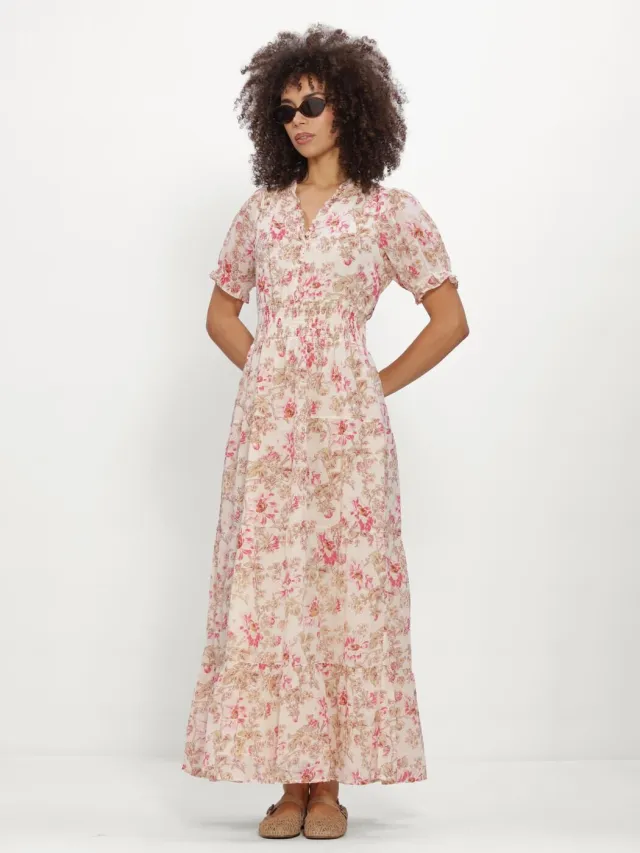 NEO NOIR Dames Jurken Kanza Flower Rose Dress - Multi