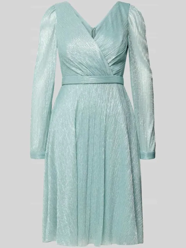 TROYDEN COLLECTION Jurk in wikkellook mintgroen, foto 2