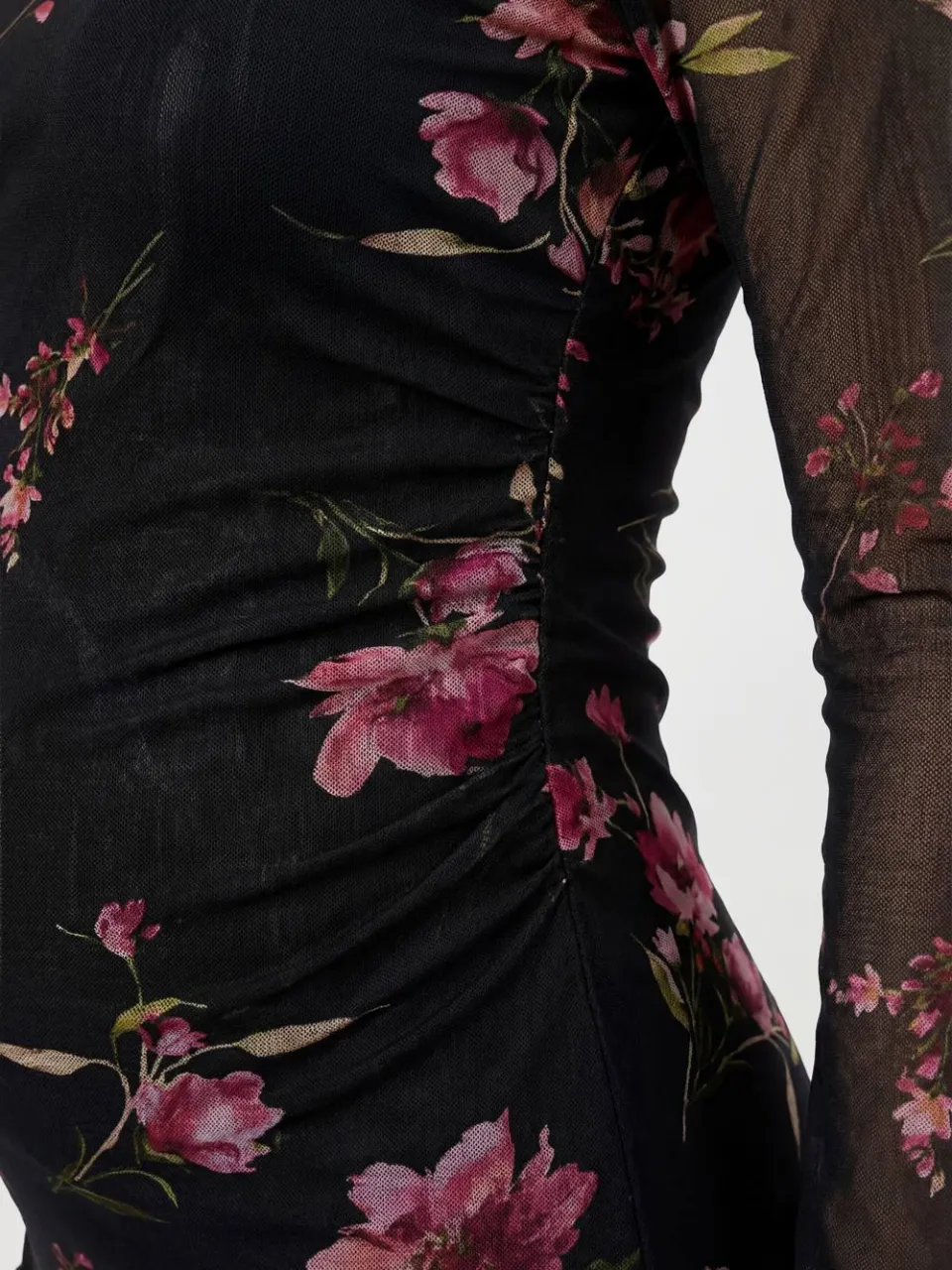boohoo Dames Zwangerschaps Bloemen Mesh Maxi Jurk zwart, foto 3