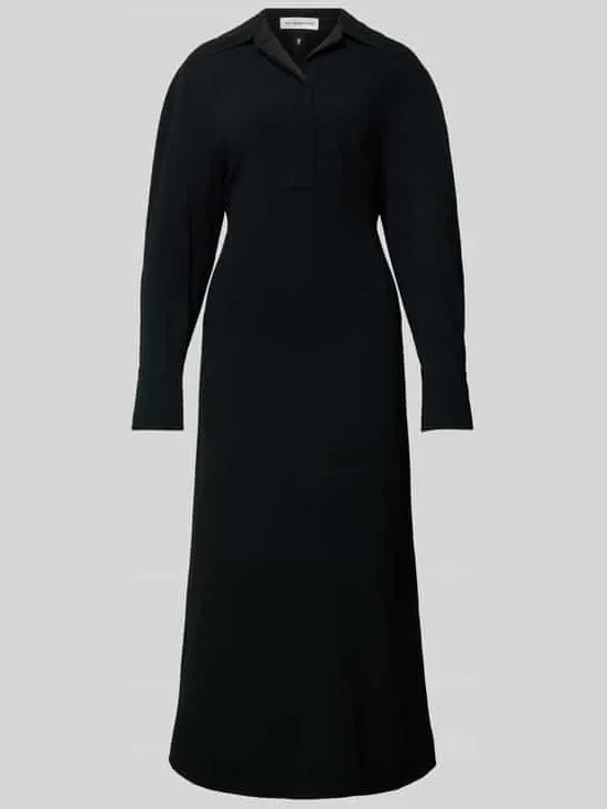 Victoria Beckham Midi-jurk met resortkraag zwart, foto 2