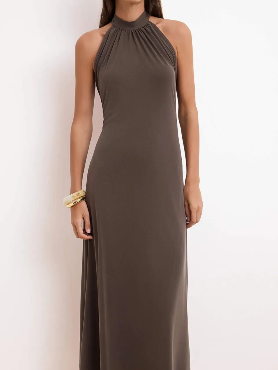 Turkishsouq Platte, mouwloze midi-jurk voor dames, casual/dagelijks model. bruin, foto 2