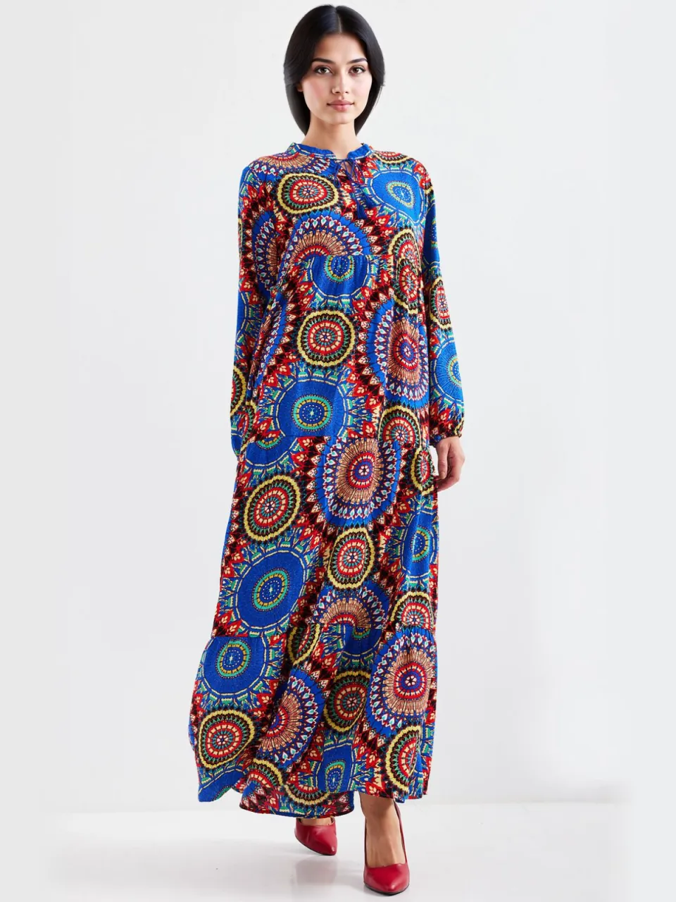 Big Dart Maxi-jurk met Strikdetail blauw, foto 2