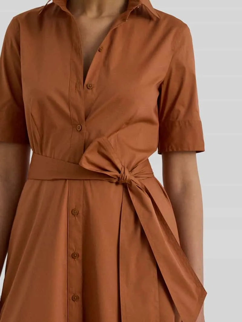 Lauren Ralph Lauren Getailleerde vrijetijdsjurk van katoenmix terracotta, foto 2