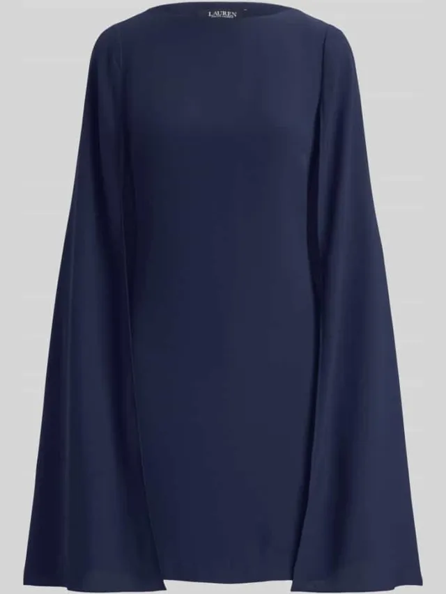 Lauren Ralph Lauren A-lijn cocktailjurk met cape donkerblauw, foto 2