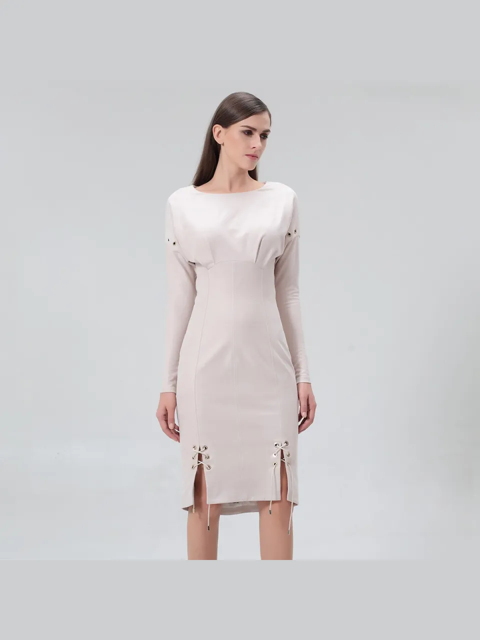 Smart & Joy Zoom veter rechte jurk Beige