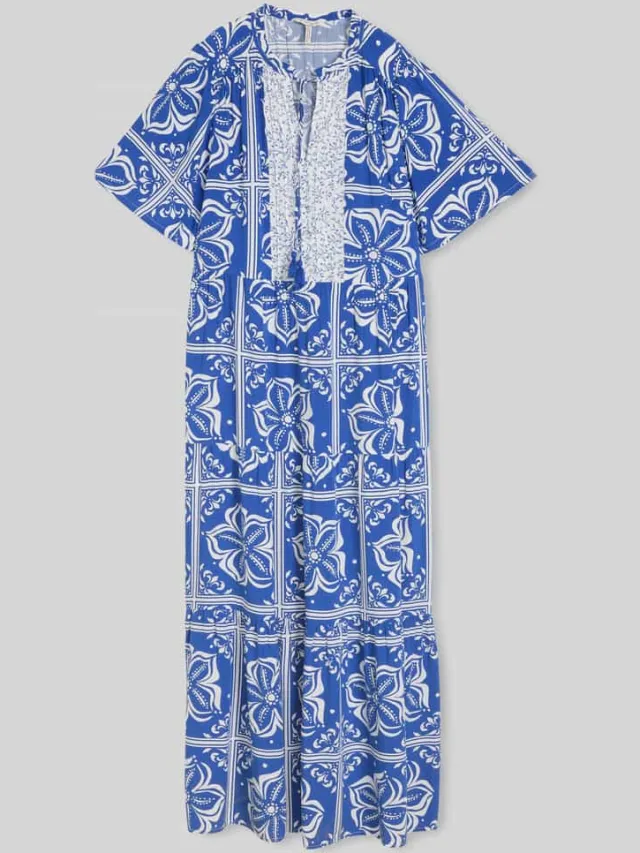 Tom Tailor Loose fit tuniekenjurk van viscose koningsblauw, foto 2